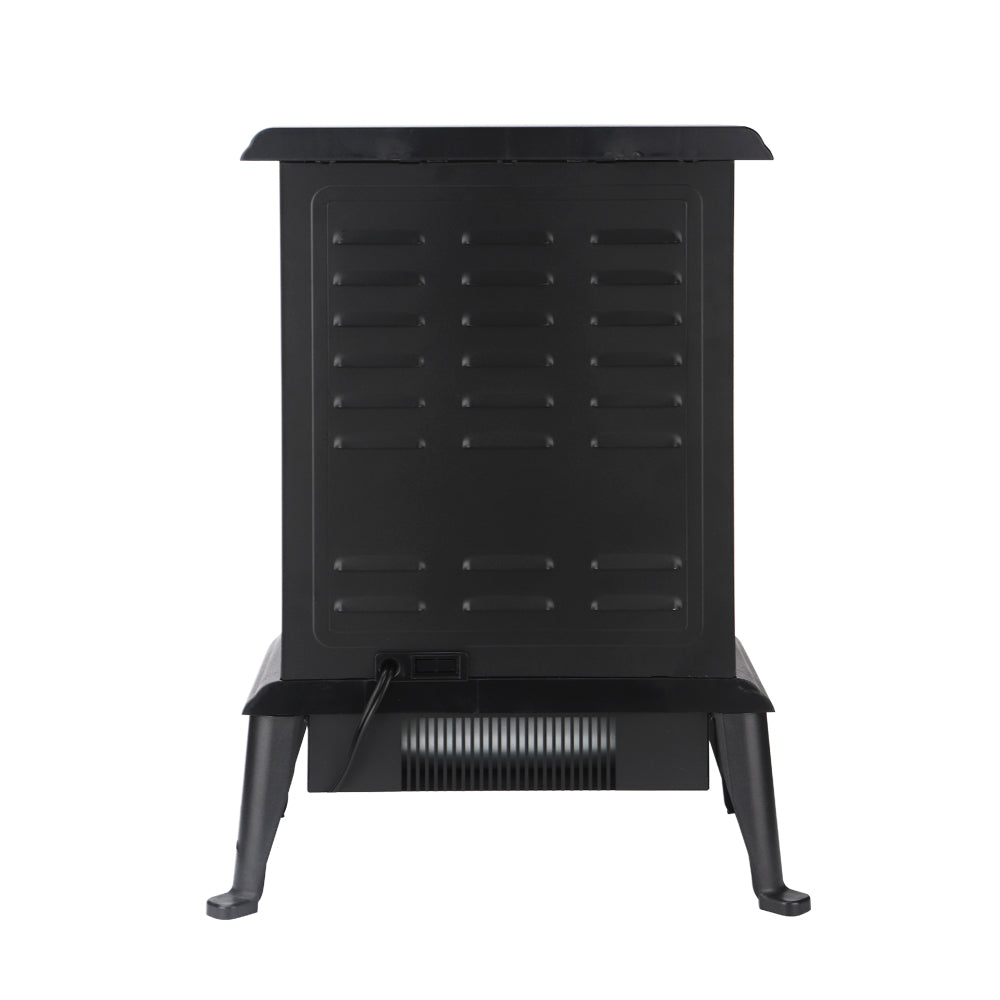 1500W Freestanding Three-door Glass 3D Flame Fireplace With Remote Control Quartz Tube Heating Fake Firewood7 Color4 Levels Of Brightness